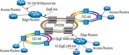 Conceptual Ilustration of Various Fiber Network Topologies